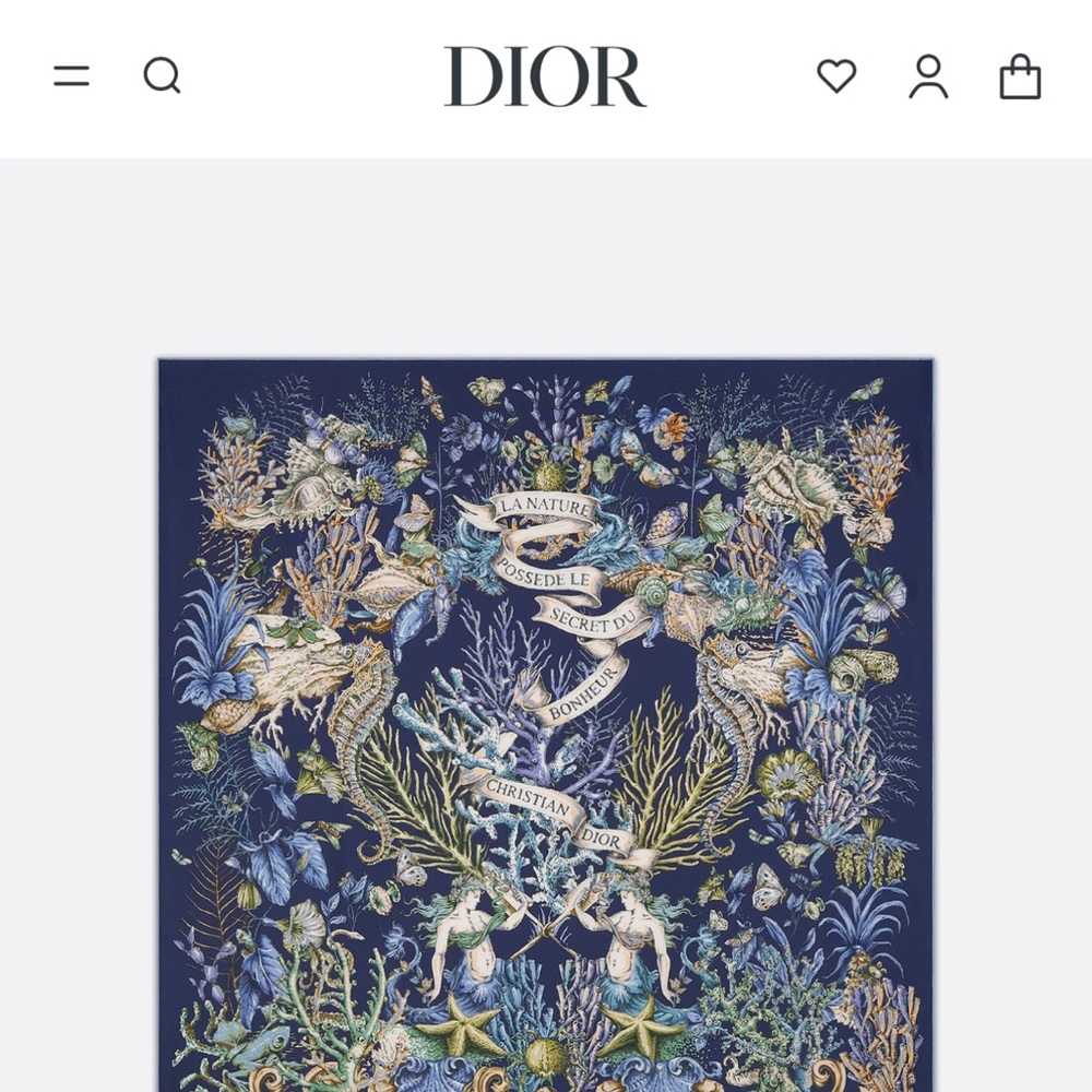 Dior Cabinet de la Mer 90 Square Scarf